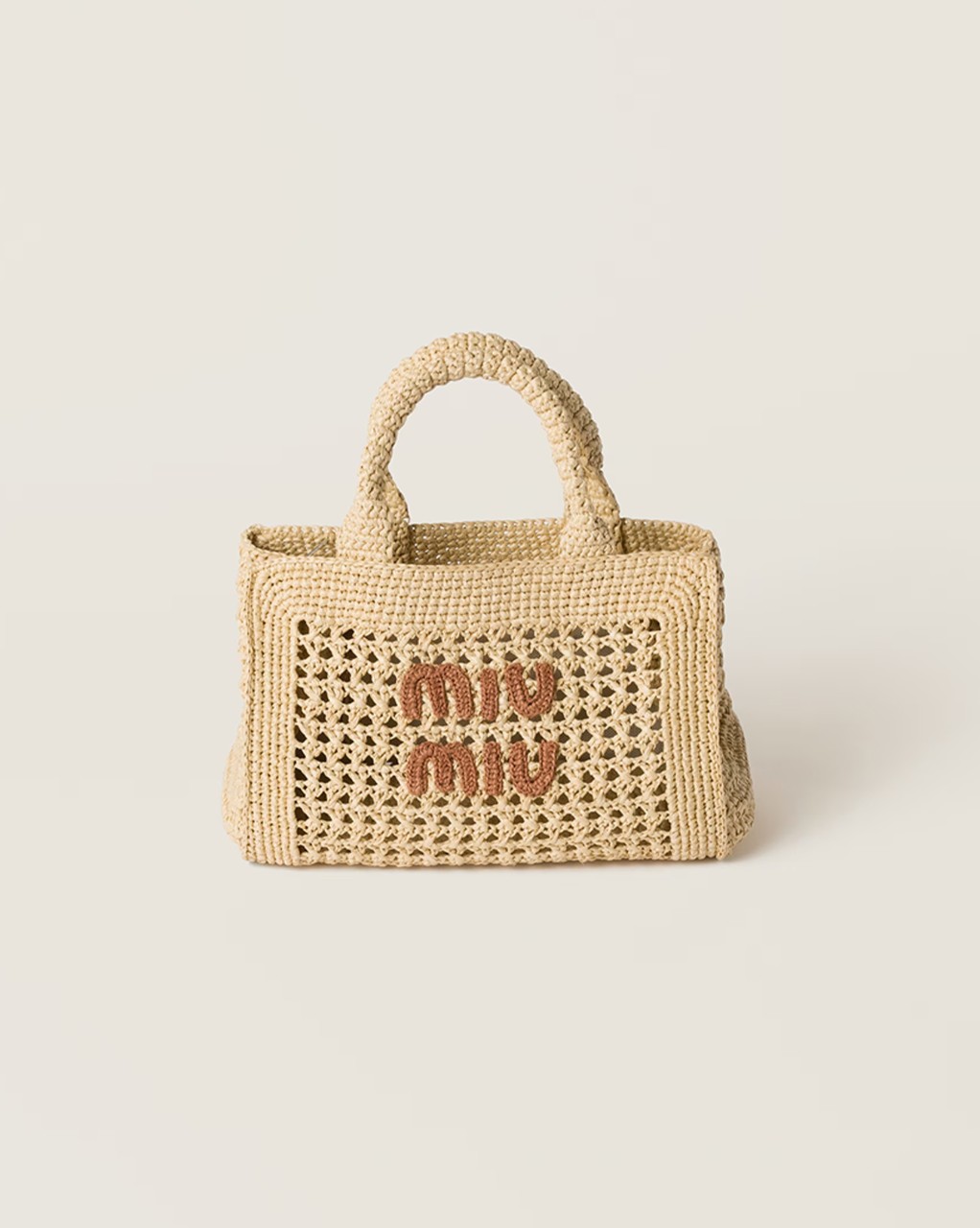Raffia-effect woven handbag